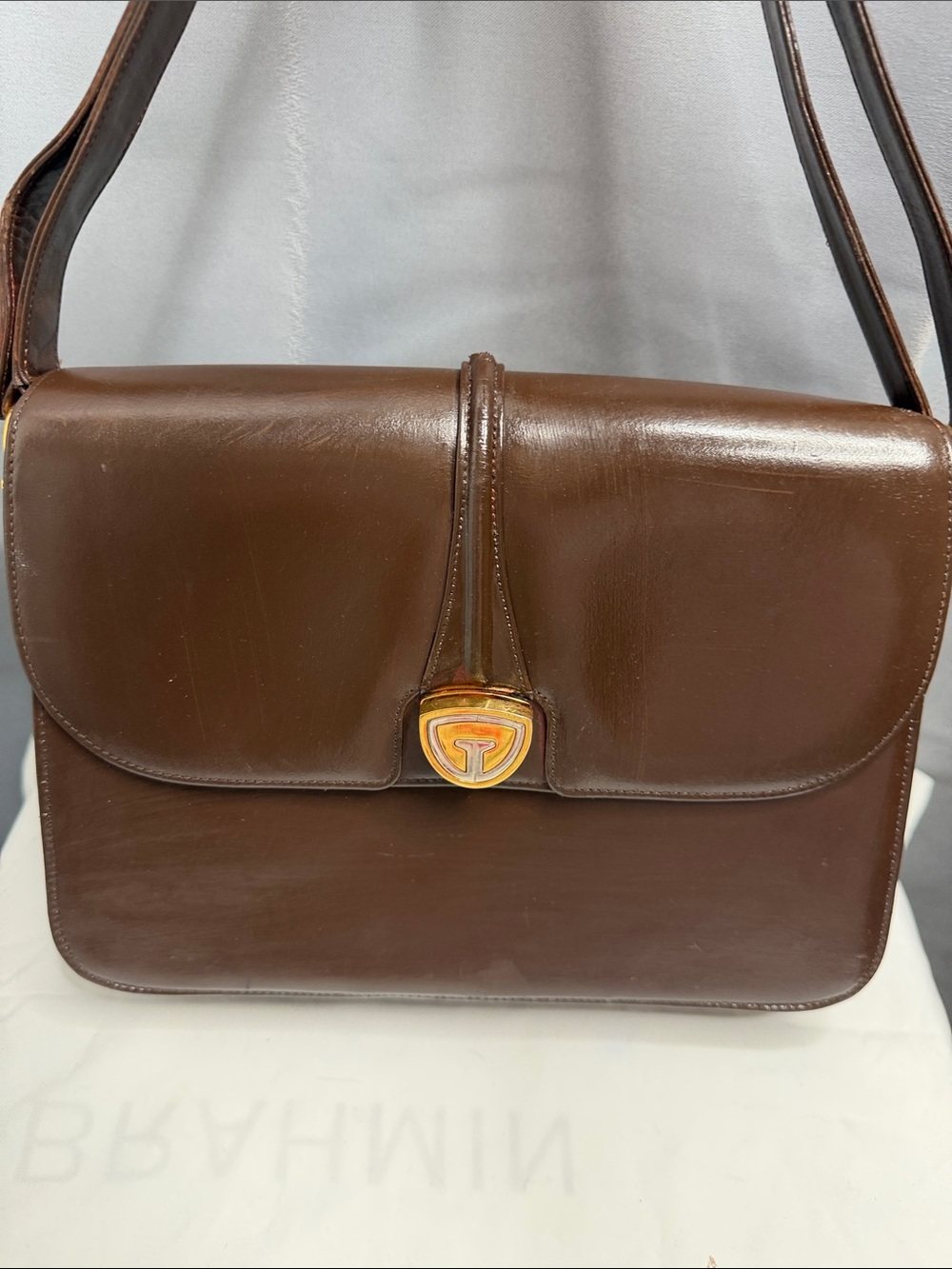 Gucci Vintage Brown Leather  Shoulder Bag